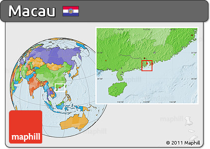 Blank Location Map of Macau, political outside