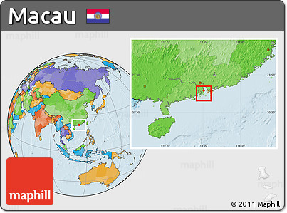 Blank Location Map of Macau, political outside