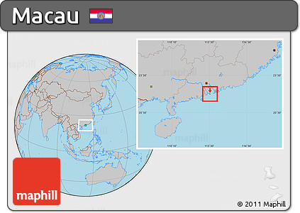 Gray Location Map of Macau