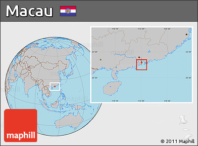 Gray Location Map of Macau