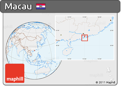 Gray Location Map of Macau, lighten