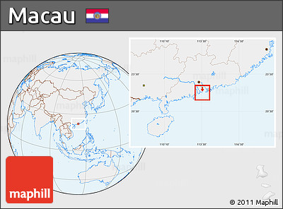Gray Location Map of Macau, lighten