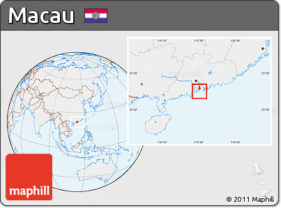 Gray Location Map of Macau, lighten