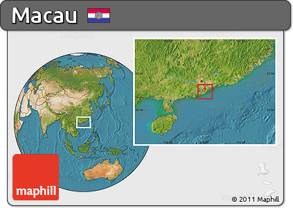 Satellite Location Map of Macau