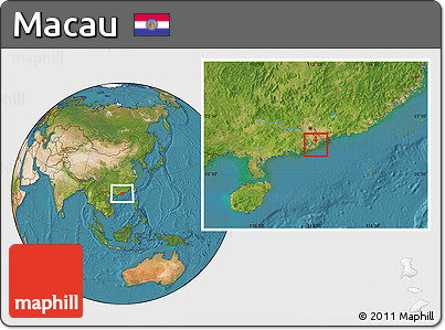 Satellite Location Map of Macau