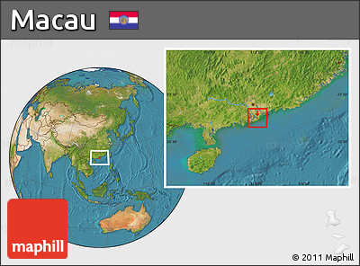 Satellite Location Map of Macau