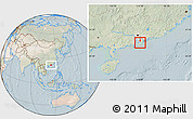 Satellite Location Map of Macau, lighten