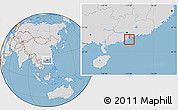 Savanna Style Location Map of Macau, lighten, desaturated, land only