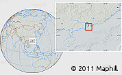 Savanna Style Location Map of Macau, lighten, semi-desaturated, hill shading