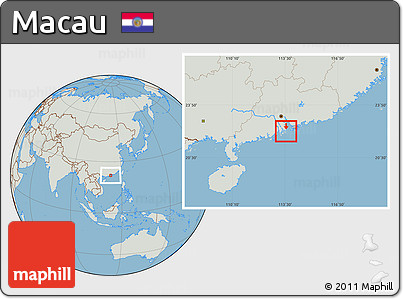 Savanna Style Location Map of Macau, lighten, semi-desaturated, land only