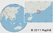Savanna Style Location Map of Macau, lighten, semi-desaturated, land only