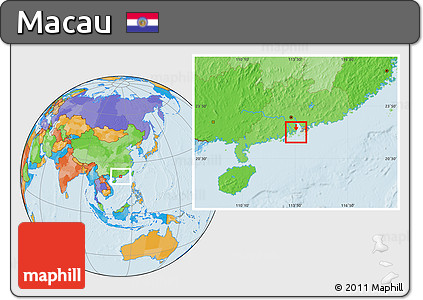 Savanna Style Location Map of Macau, political outside