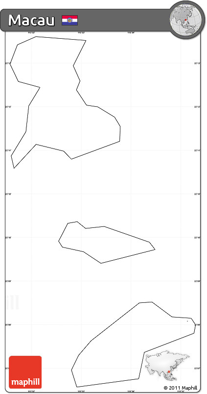 Blank Simple Map of Macau, cropped outside