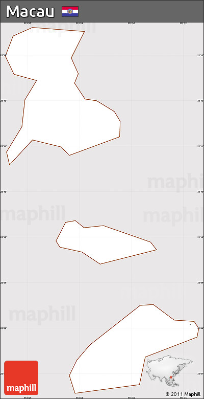 Classic Style Simple Map of Macau, cropped outside