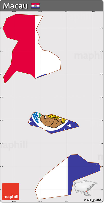 Flag Simple Map of Macau, flag rotated
