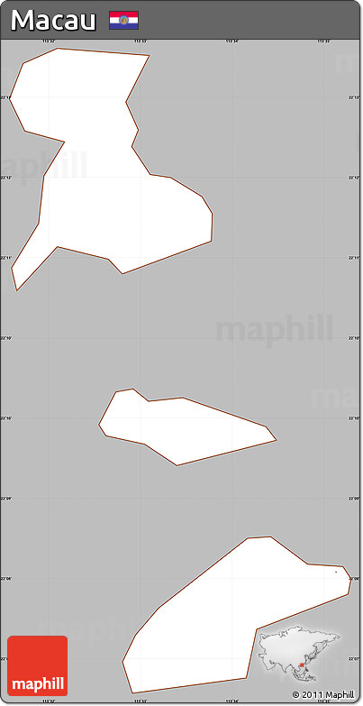 Gray Simple Map of Macau, cropped outside