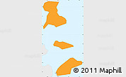Political Simple Map of Macau, single color outside, borders and labels