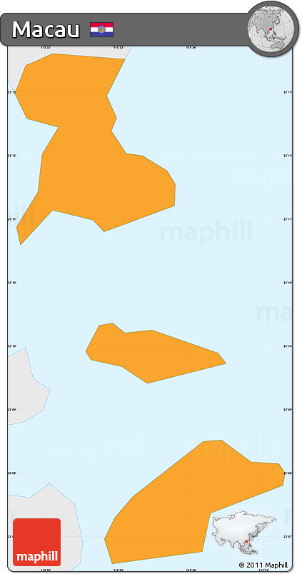 Political Simple Map of Macau, single color outside