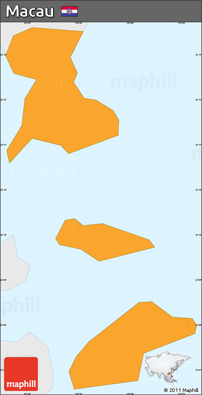 Political Simple Map of Macau, single color outside