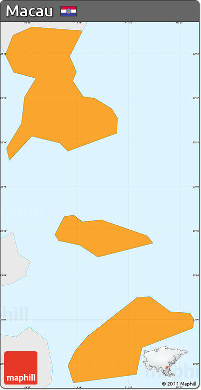 Political Simple Map of Macau, single color outside