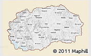 Classic Style 3D Map of Macedonia, single color outside