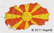 Flag 3D Map of Macedonia, flag centered
