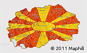 Flag 3D Map of Macedonia, flag rotated