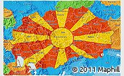 Flag 3D Map of Macedonia, political outside