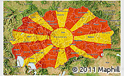 Flag 3D Map of Macedonia, satellite outside