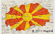 Flag 3D Map of Macedonia, shaded relief outside