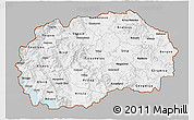 Gray 3D Map of Macedonia, single color outside