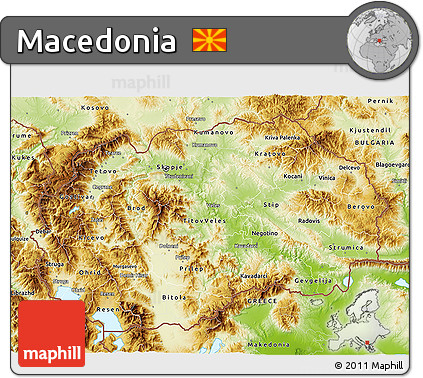 Physical 3D Map of Macedonia