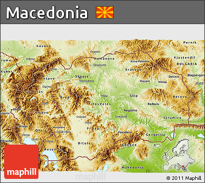 Physical 3D Map of Macedonia