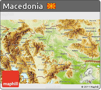 Physical 3D Map of Macedonia