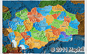Political 3D Map of Macedonia, darken