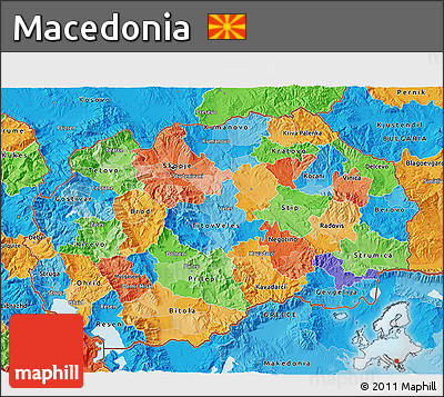 Political 3D Map of Macedonia