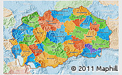 Political 3D Map of Macedonia, lighten