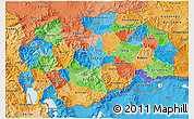Political 3D Map of Macedonia, political shades outside
