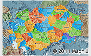 Political 3D Map of Macedonia, semi-desaturated