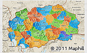 Political 3D Map of Macedonia, shaded relief outside