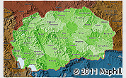 Political Shades 3D Map of Macedonia, darken