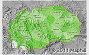 Political Shades 3D Map of Macedonia, desaturated