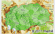 Political Shades 3D Map of Macedonia, physical outside