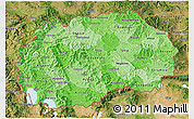 Political Shades 3D Map of Macedonia, satellite outside