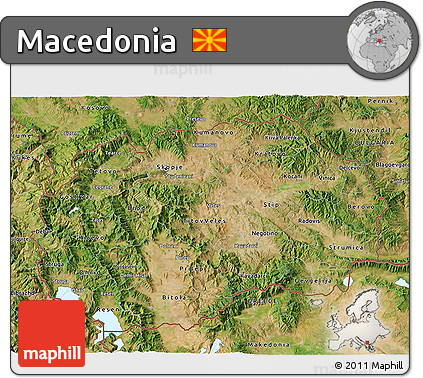 Satellite 3D Map of Macedonia