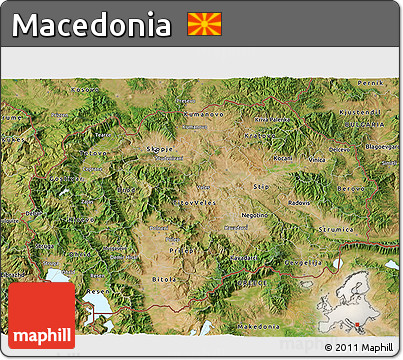 Satellite 3D Map of Macedonia