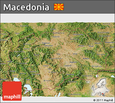 Satellite 3D Map of Macedonia