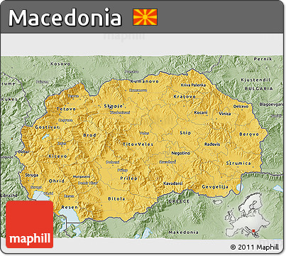 Savanna Style 3D Map of Macedonia
