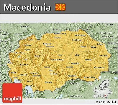 Savanna Style 3D Map of Macedonia