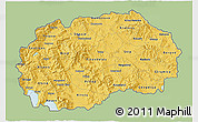 Savanna Style 3D Map of Macedonia, single color outside